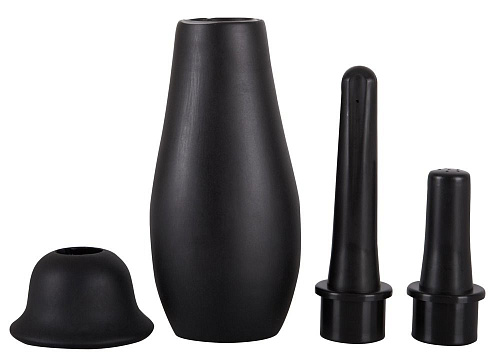 Чёрная груша с 2 сменными насадками для интимного душа Orion Love Shower 05273350000