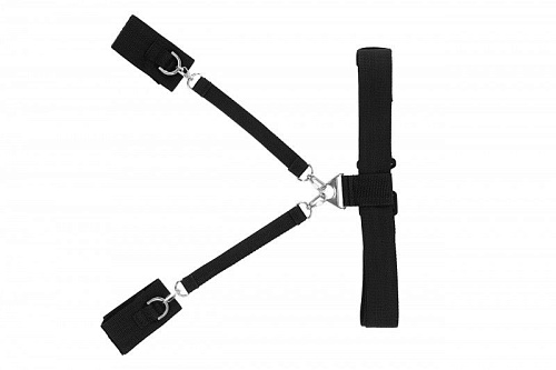 Чёрный пояс с манжетами для фиксации рук Сумерки богов 960-15 BX DD