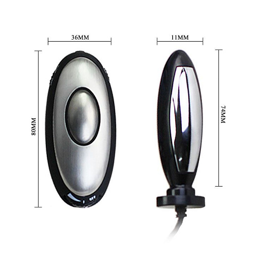 Чёрная с серебристым анальная пробка с электростимуляцией Baile E-passion Plug BI-014118-2 (7,4 см)