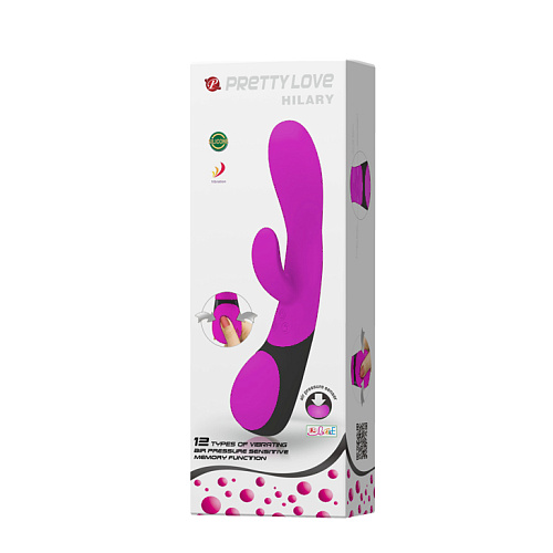 Вибратор лилового цвета с язычком для стимуляции клитора Baile Pretty Love BI-014262 (21 см)