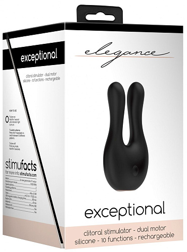 Чёрный клиторальный стимулятор Shots Media BV Exceptional ELE005BLK (10,4 см)