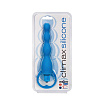 Анальная голубая ёлочка с вибрацией Topco Sales Climax Silicone Vibrating Bum Beads 1071017 (16 см)