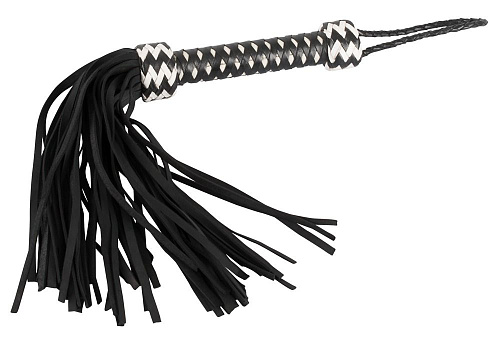 Чёрный кожаный многохвостый флогер Orion ZADO Leather Flogger 2040492 2000 (42 см)