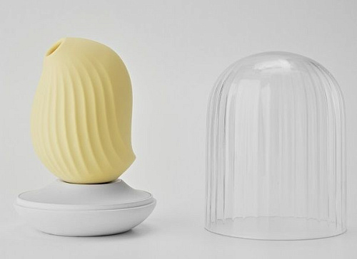 Жёлтый вакуум-волновой стимулятор с вибрацией и базой-ночником Cuddly Bird Cuddly Bird CB-YW