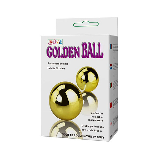 Золотистые шарики с вибрацией Baile Goden Balls BI-014049-6