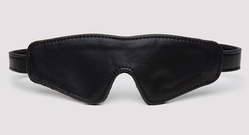 Чёрная плотная маска на глаза Fifty Shades of Grey Bound to You Faux Leather Blindfold FS-80132