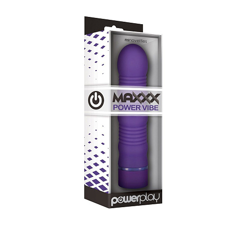 Фиолетовый ребристый вибромассажёр NS Novelties Maxx Power Vibe NSN-0315-35 (19 см)