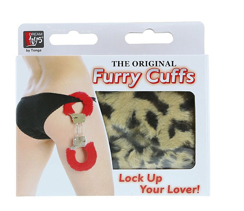 Леопардовые наручники Dream Toys METAL HANDCUFF WITH PLUSH LEOPARD 160034