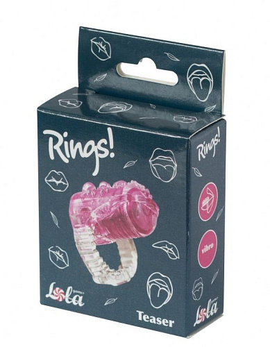 Розовая насадка на язык Lola toys Rings Teaser 0116-00Lola