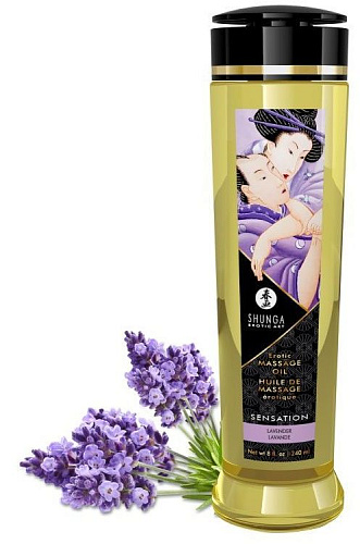 Массажное масло с ароматом лаванды Shunga Sensation 1206 (240 мл)