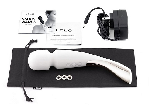 Большой профессиональный массажёр белого цвета Lelo Smart Wand Large LEL8272