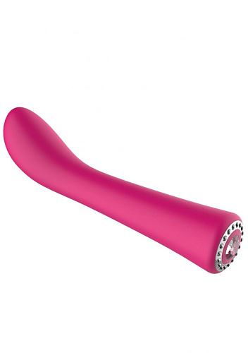 Розовый вибромассажёр для точки G Shots Media BV Glimmer DIS003PNK (20,5 см)