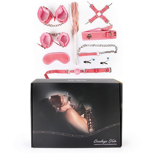 Большой набор БДСМ-аксессуаров кораллового цвета Bior toys NTB-80489