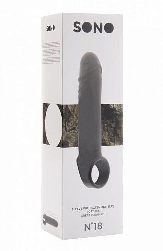 Серая насадка на пенис Shots Media BV SONO №18 SON018GRY