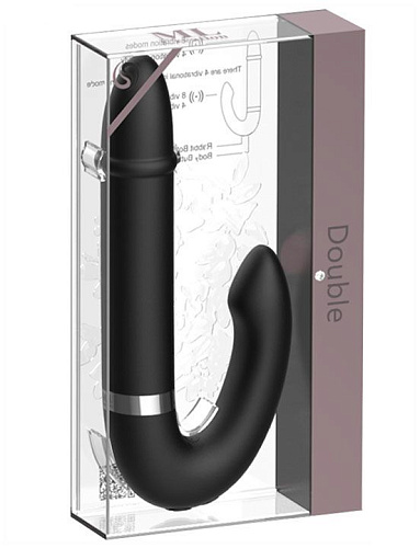 Двойной чёрный вибратор ML Creation Double ML-DB-SB (18 см)