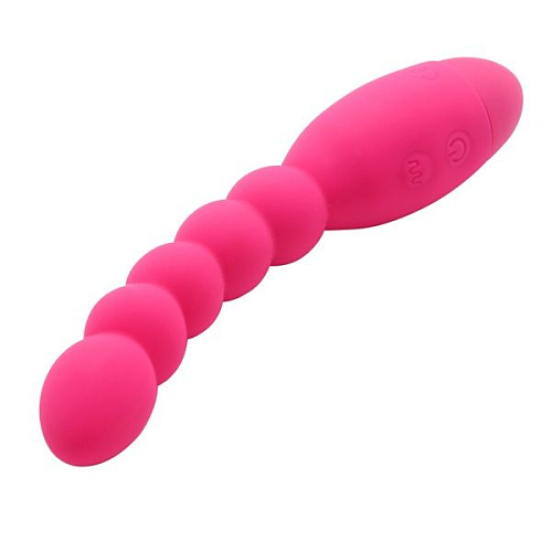 Розовый анальный вибростимулятор-ёлочка Howells Lovers Beads 174201pink (19 см)