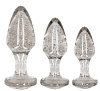 Набор из 3 серебристых анальных пробок Shots Media BV Acrylic Goldchip Butt Plug Set OU479SIL