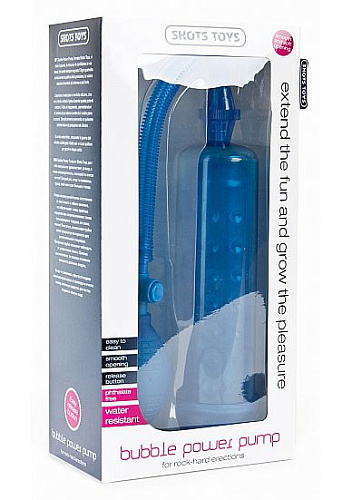 Нежно-голубая вакуумная помпа Shots Media BV Bubble Power Blue SHT140BLU