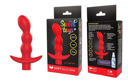 Красный вибратор Bior toys Sweet Toys ST-40188-3 (11 см)