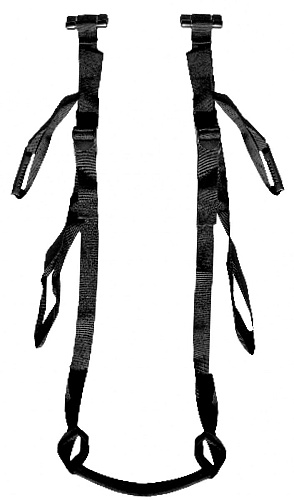 Чёрные секс-качели для двери Shots Media BV Deluxe Door Swing OU383BLK