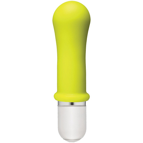 Жёлтый мини-вибратор со съёмной насадкой Doc Johnson Boom! 10 Function Silicone Vibrator 0500-32-BX (8,89 см)