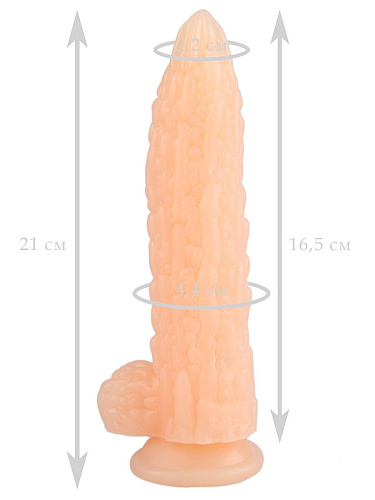 Телесный фантазийный фаллоимитатор Сумерки богов «Дикая кукуруза» 1015-17 BX DD (21 см)