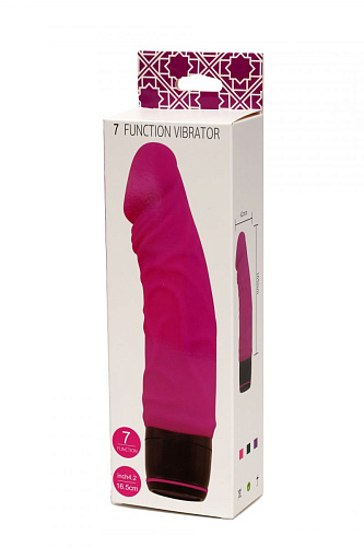 Розовый силиконовый вибратор-реалистик с 7 режимами вибрации 4sexdreaM 47482 (19,5 см)
