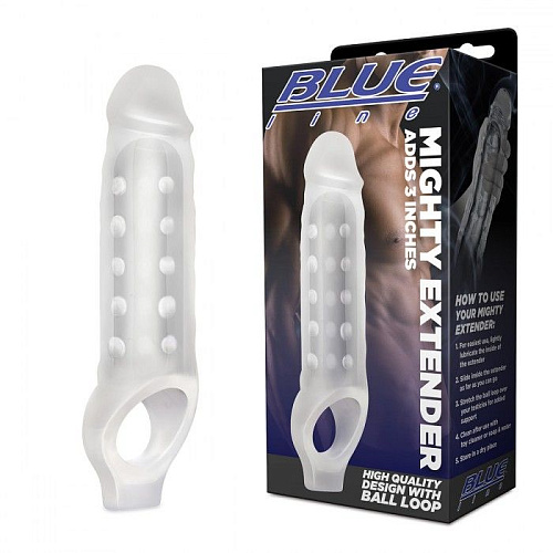 Прозрачная текстурированная насадка BlueLine Mighty Extender BLM4013 (13 см)