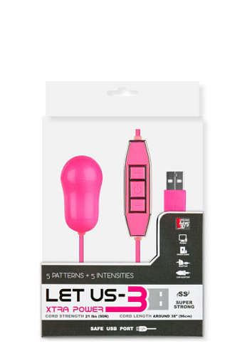 Розовый вибростимулятор с питанием от USB Dream Toys LET US-B 10 RHYTHMS BULLET LARGE PINK 21114