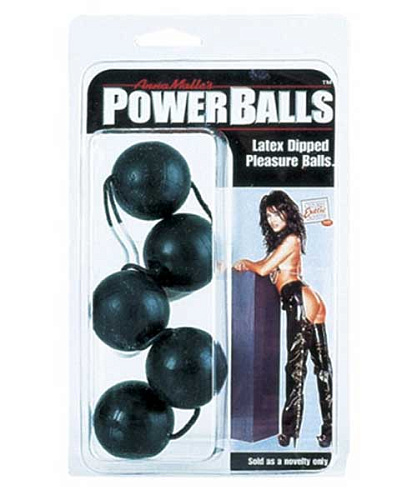 Цепочка из пяти чёрных латексных шариков California Exotic Novelties Power Balls SE-1318-03-2