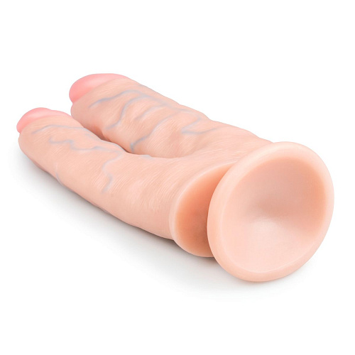 Телесный анально-вагинальный фаллоимитатор EDC Wholesale Easytoys Double Dildo ET418SKN (25 см)
