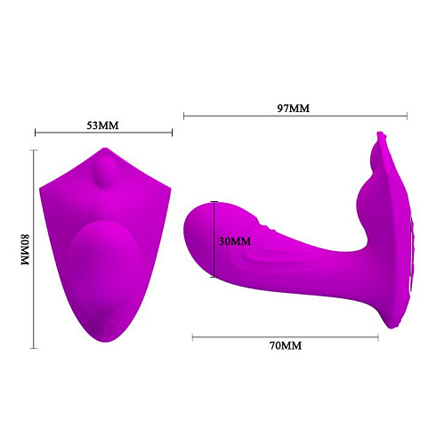 Лиловый вибромассажёр с пультом ДУ Baile Willie BI-014583W