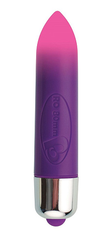 Фиолетовывй меняющий цвет мини-вибратор Rocks-Off Off Colour Changing E24129 (8 см)