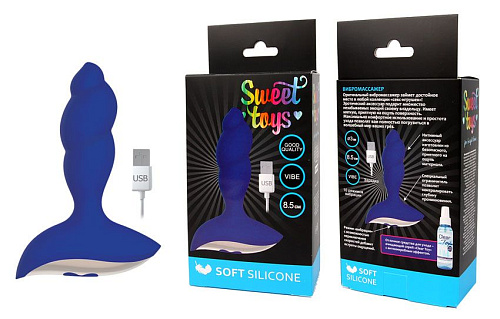 Синий спиралевидный вибромассажёр Bior toys ST-40164-2 (8,5 см)