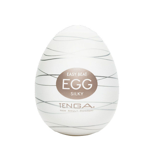 Мастурбатор-яйцо молочного цвета Tenga SILKY EGG-006