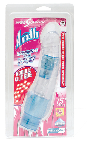Бело-голубой вибратор с ручным управлением NMC ARMADILLO BLUE 111216 (19 см)