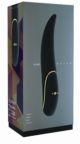 Чёрный вибратор с тонким кончиком Shots Media BV Aviva VIVE005BLK (19,8 см)