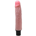 Телесный вибратор с розовой головкой из ультраскин Eroticon 30307 (20 см)