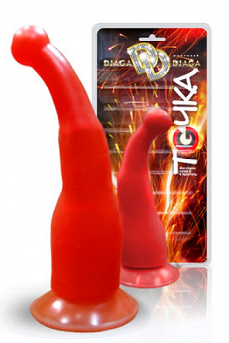 Массажёр-стимулятор точки G на присоске красного цвета Сумерки богов 721-12 CD DD