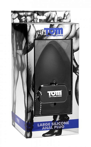 Анальная пробка в чёрном цвете XR Brands Tom of Finland Large Silicone Anal Plug TF1855 (11,5 см)