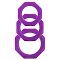 Набор из 3 фиолетовых эрекционных колец Shots Media BV Octagon Rings 3 sizes SHT092PUR