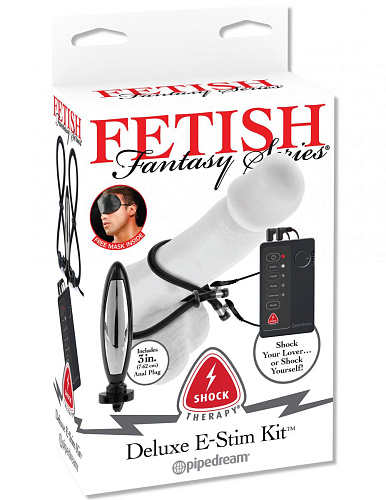 Чёрный анальный плаг и лассо на пенис для электростимуляции Pipedream PD3725-04