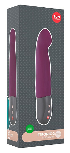 Фиолетовый водонепроницаемый пульсатор с загнутым кончиком Fun Factory Stronic G 4108865 (20,8 см)