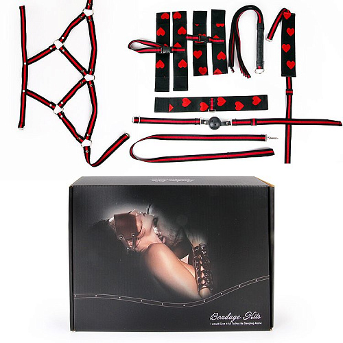 Большой набор БДСМ-аксессуаров с сердечками Bior toys NTB-80473