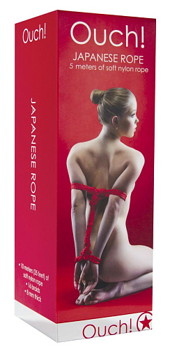 Красная веревка для связывания Shots Media BV Japanese Rope OU042RED