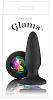 Чёрная силиконовая анальная пробка с радужным кристаллом NS Novelties Rainbow Gem NSN-0510-69 (10,4 см)