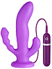 Фиолетовый вибратор с двумя дополнительными отростками Dream Toys PURRFECT SILICONE 3WAYS VIBRATOR 6.5INCH 20800 (17 см)