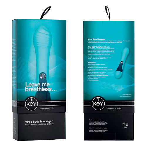 Бирюзовый рельефный вибратор Jopen VIRGO JO-8048-05-3