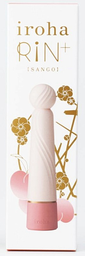 Нежно-розовый вибратор с шаровидной мягкой головкой Tenga IROHA Rin+ Sango MRP-02 (16 см)