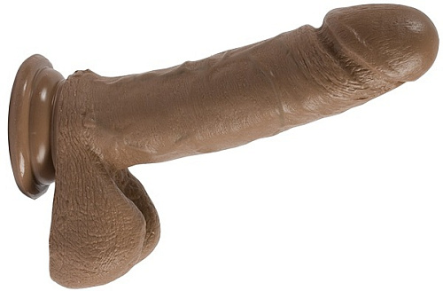 Фаллоимитатор-мулат шоколадного цвета с мошонкой и присоской Doc Johnson 0271-07-BX (17 см)